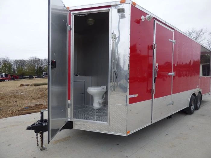 Concession Trailers 8.5'x24' Red - Food Catering Enclosed Kitchen Restroom 13 Concession Trailers 8.5'x24' Red - Food Catering Enclosed Kitchen Restroom - Image 13