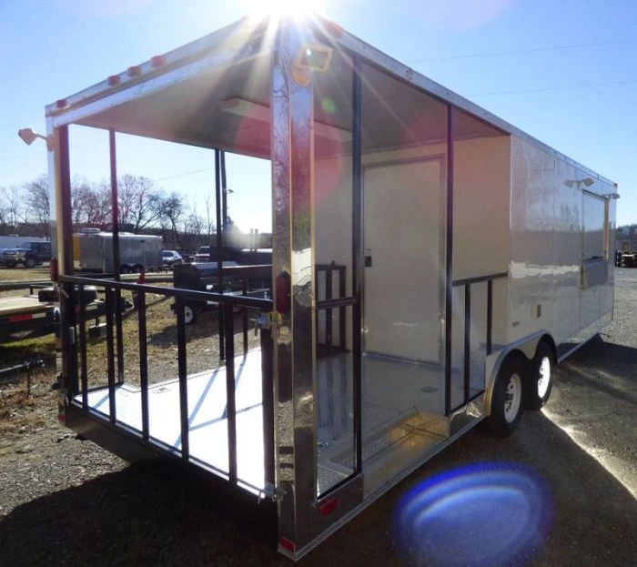 BBQ Concession Trailer 8.5'x24' White - Smoker Event Enclosed Kitchen 4 BBQ Concession Trailer 8.5'x24' White - Smoker Event Enclosed Kitchen - Image 4