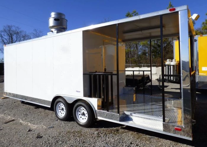 BBQ Concession Trailer 8.5'x24' White - Smoker Event Enclosed Kitchen 8 BBQ Concession Trailer 8.5'x24' White - Smoker Event Enclosed Kitchen - Image 8
