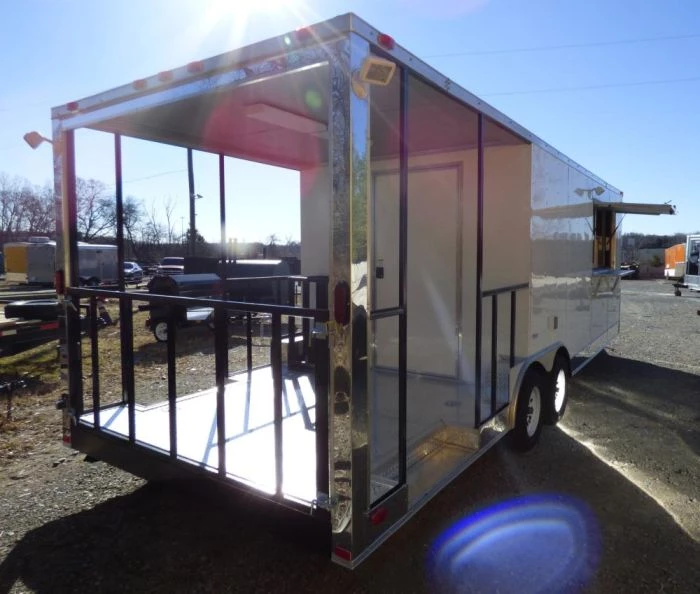 BBQ Concession Trailer 8.5'x24' White - Smoker Event Enclosed Kitchen 27 BBQ Concession Trailer 8.5'x24' White - Smoker Event Enclosed Kitchen - Image 27