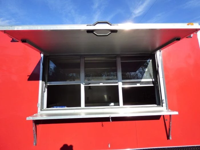 Concession Trailer 8.5' x 28' Red - Enclosed Food Catering Event 4 Concession Trailer 8.5' x 28' Red - Enclosed Food Catering Event - Image 4