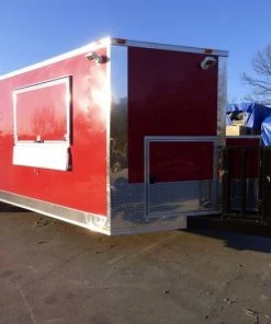 Concession Trailer 8.5'x24' Red - Custom Enclosed Food Kitchen -Cheap Concession Trailers Shop p1020324