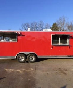 Concession Trailer 8.5'x24' Red - Custom Enclosed Food Kitchen -Cheap Concession Trailers Shop p1020337