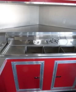 Concession Trailer 8.5' x 28' Red - Food Catering Event (With Appliances) -Cheap Concession Trailers Shop p1020576