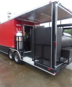 Concession Trailer 8.5' x 26' Red & Black Smoker Appliances -Cheap Concession Trailers Shop p1030199 1