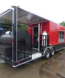 Concession Trailer 8.5' x 26' Red & Black Smoker Appliances -Cheap Concession Trailers Shop p1030201 1