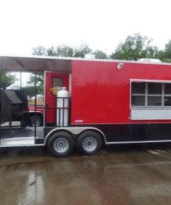 Concession Trailer 8.5' x 26' Red & Black Smoker Appliances -Cheap Concession Trailers Shop p1030202 1