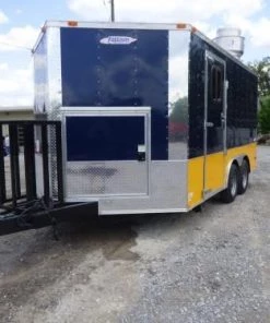 Concession Trailer 8.5'x14' Indigo Blue and Yellow - Food Catering Event -Cheap Concession Trailers Shop p1030413