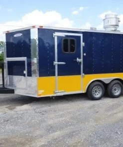 Concession Trailer 8.5'x14' Indigo Blue and Yellow - Food Catering Event -Cheap Concession Trailers Shop p1030414