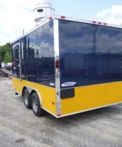 Concession Trailer 8.5'x14' Indigo Blue and Yellow - Food Catering Event -Cheap Concession Trailers Shop p1030415