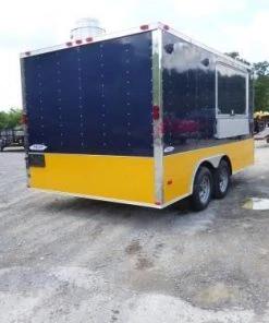 Concession Trailer 8.5'x14' Indigo Blue and Yellow - Food Catering Event -Cheap Concession Trailers Shop p1030417