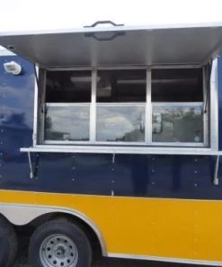 Concession Trailer 8.5'x14' Indigo Blue and Yellow - Food Catering Event -Cheap Concession Trailers Shop p1030419