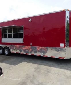 Concession Trailer 8.5'x28' Red - Food Catering Enclosed Kitchen -Cheap Concession Trailers Shop p1030755
