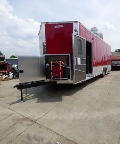 Concession Trailer 8.5'x28' Red - Food Catering Enclosed Kitchen -Cheap Concession Trailers Shop p1030776