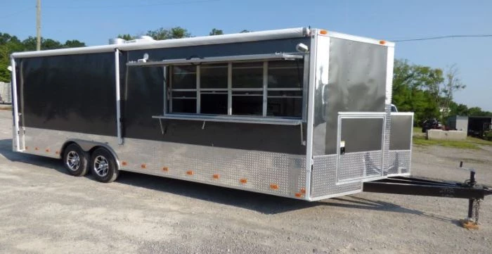 Concession Trailer Charcoal Gray 8.5' x 24' Catering Event Food Trailer 16 Concession Trailer Charcoal Gray 8.5' x 24' Catering Event Food Trailer - Image 16