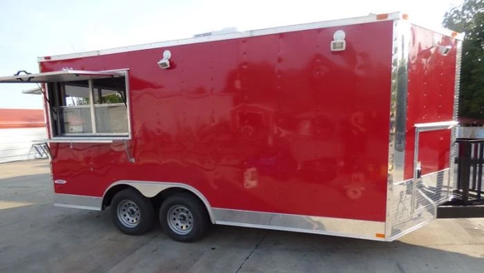 Concession Trailer Red 8.5' x 16' Catering Event Food Trailer 4 Concession Trailer Red 8.5' x 16' Catering Event Food Trailer - Image 4