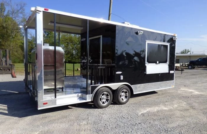 Concession Trailer Black 8.5' x 20' BBQ Smoker Event Catering Trailer 9 Concession Trailer Black 8.5' x 20' BBQ Smoker Event Catering Trailer - Image 9
