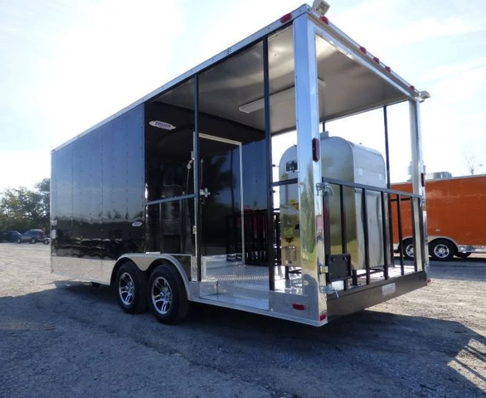 Concession Trailer Black 8.5' x 20' BBQ Smoker Event Catering Trailer 3 Concession Trailer Black 8.5' x 20' BBQ Smoker Event Catering Trailer - Image 3