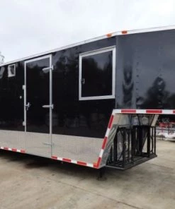 Concession Trailer Gooseneck Black 8.5' x 45' BBQ Smoker Event Catering Restroom -Cheap Concession Trailers Shop p1070315