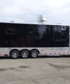 Concession Trailer Gooseneck Black 8.5' x 45' BBQ Smoker Event Catering Restroom -Cheap Concession Trailers Shop p1070317