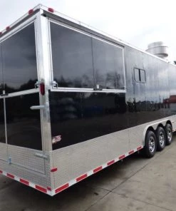 Concession Trailer Gooseneck Black 8.5' x 45' BBQ Smoker Event Catering Restroom -Cheap Concession Trailers Shop p1070319