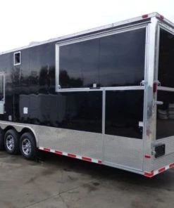 Concession Trailer Gooseneck Black 8.5' x 45' BBQ Smoker Event Catering Restroom -Cheap Concession Trailers Shop p1070321