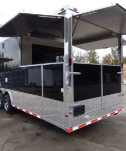 Concession Trailer Gooseneck Black 8.5' x 45' BBQ Smoker Event Catering Restroom -Cheap Concession Trailers Shop p1070331