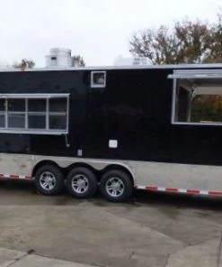 Concession Trailer Gooseneck Black 8.5' x 45' BBQ Smoker Event Catering Restroom -Cheap Concession Trailers Shop p1070332