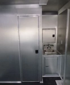 Concession Trailer Gooseneck Black 8.5' x 45' BBQ Smoker Event Catering Restroom -Cheap Concession Trailers Shop p1070343