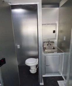 Concession Trailer Gooseneck Black 8.5' x 45' BBQ Smoker Event Catering Restroom -Cheap Concession Trailers Shop p1070344