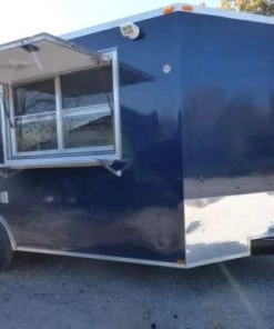 Concession Trailer Indigo Blue 8.5' x 17' BBQ Smoker Event Catering -Cheap Concession Trailers Shop p1070439