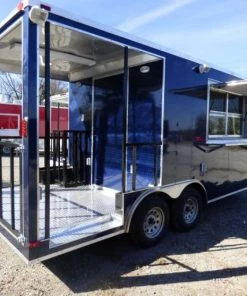 Concession Trailer Indigo Blue 8.5' x 17' BBQ Smoker Event Catering -Cheap Concession Trailers Shop p1070441