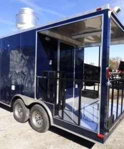 Concession Trailer Indigo Blue 8.5' x 17' BBQ Smoker Event Catering -Cheap Concession Trailers Shop p1070443