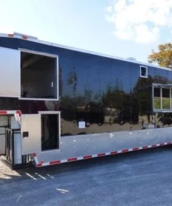 Concession Trailer Gooseneck Black 8.5' x 45' BBQ Smoker Event Catering Restroom Generators -Cheap Concession Trailers Shop p1070501