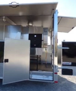 Concession Trailer Gooseneck Black 8.5' x 45' BBQ Smoker Event Catering Restroom Generators -Cheap Concession Trailers Shop p1070506