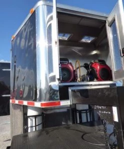 Concession Trailer Gooseneck Black 8.5' x 45' BBQ Smoker Event Catering Restroom Generators -Cheap Concession Trailers Shop p1070534 1