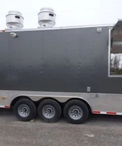 Concession Trailer Gooseneck Charcoal Gray 8.5' x 36' BBQ Smoker Event Catering -Cheap Concession Trailers Shop p1070587