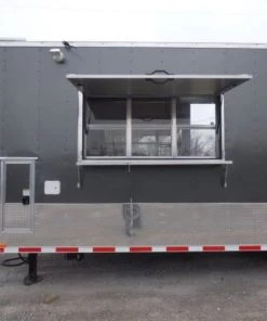 Concession Trailer Gooseneck Charcoal Gray 8.5' x 36' BBQ Smoker Event Catering -Cheap Concession Trailers Shop p1070589