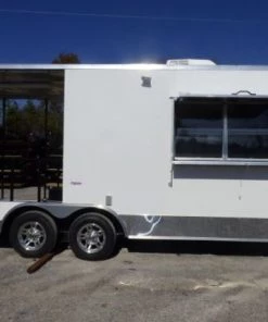 Concession Trailer White 8.5' x 20' BBQ Smoker Event Catering -Cheap Concession Trailers Shop p1070808
