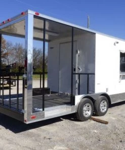 Concession Trailer White 8.5' x 20' BBQ Smoker Event Catering -Cheap Concession Trailers Shop p1070809
