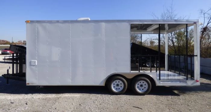 Concession Trailer White 8.5' x 20' BBQ Smoker Event Catering Trailer 2 Concession Trailer White 8.5' x 20' BBQ Smoker Event Catering Trailer - Image 2