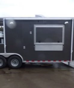 Concession Trailer Charcoal Gray 8.5' x 30' Gooseneck BBQ Smoker Catering Event -Cheap Concession Trailers Shop p1080204