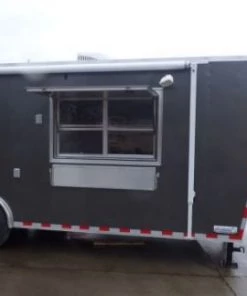 Concession Trailer Charcoal Gray 8.5' x 30' Gooseneck BBQ Smoker Catering Event -Cheap Concession Trailers Shop p1080206