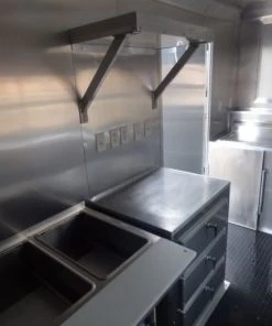 Concession Trailer Charcoal Gray 8.5' x 30' Gooseneck BBQ Smoker Catering Event -Cheap Concession Trailers Shop p1080225
