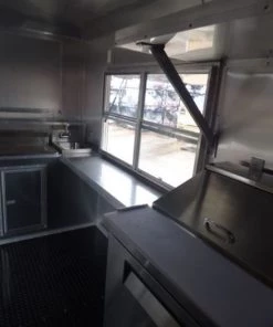 Concession Trailer Charcoal Gray 8.5' x 30' Gooseneck BBQ Smoker Catering Event -Cheap Concession Trailers Shop p1080226
