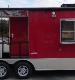 8.5' x 24' Concession Trailer Red BBQ Food Event Catering -Cheap Concession Trailers Shop p1080819 1