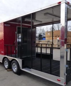 8.5' x 24' Concession Trailer Red BBQ Food Event Catering -Cheap Concession Trailers Shop p1080822 1