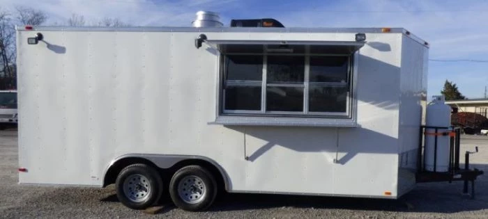 Concession Trailer 8.5'x18' White Catering Food Vending Event 12 Concession Trailer 8.5'x18' White Catering Food Vending Event - Image 12