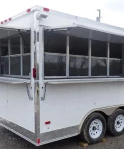 Concession Trailer 8.5' X 15' White - Food Event Catering -Cheap Concession Trailers Shop p1120906 small