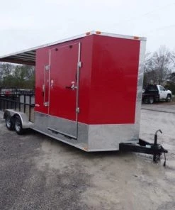 Enclosed Trailer 7' x 20' Red Hybrid Motorcycle Event Trailer -Cheap Concession Trailers Shop p1130090 small 1